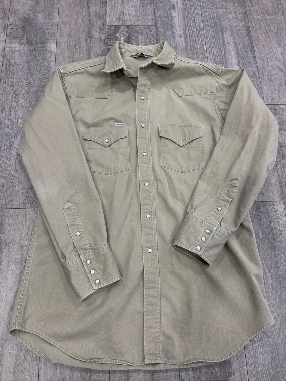 Carhartt Men's Long-Sleeve Button-Front Work Shirt - Tan